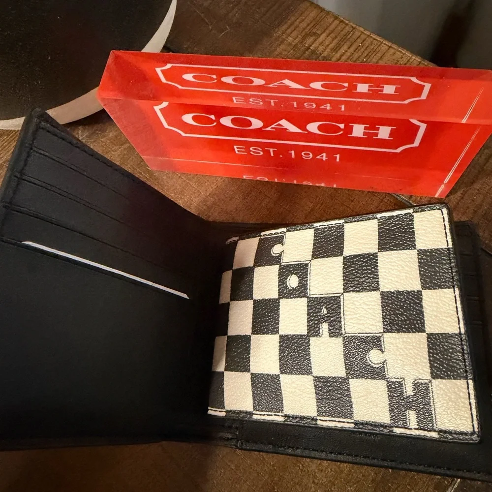 Coach 3 in 1 Checkered Print Wallet (NWT) - Picture 5 of 10